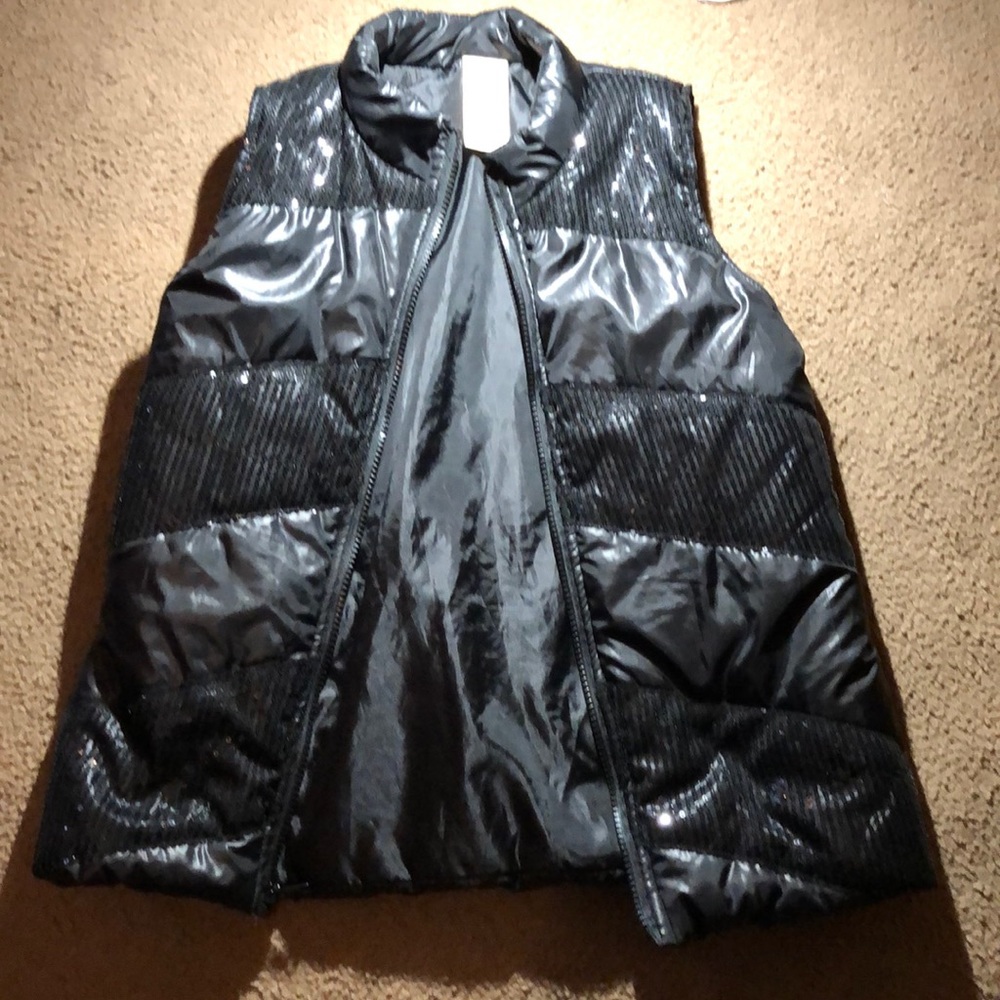 Glittered zip up vest